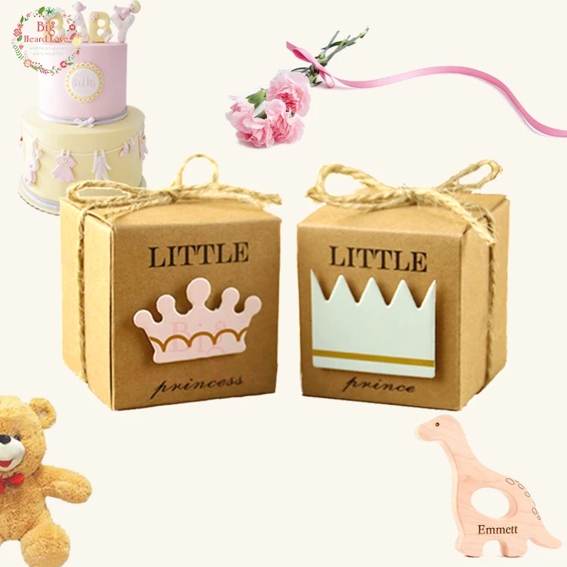 10 шт. маленькая принцесса коробка для конфет из крафт бумаги Корона Baby Shower День