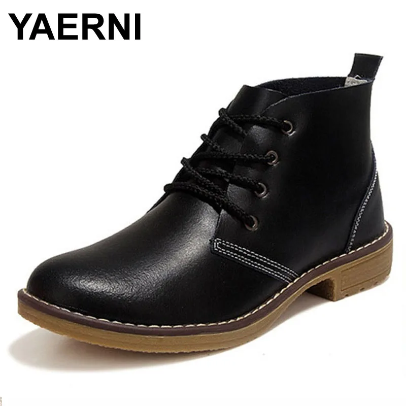 YAERNI Woman Fashion Genuine Leather Motorcycle Ankle Boots Female Lace Up Low Heels Platform Comfortable Spring Autumn Shoes YAERNI Woman Fashion Genuine Leather Motorcycle Ankle Boots Female Lace Up Low Heels Platform Comfortable Spring Autumn Shoes