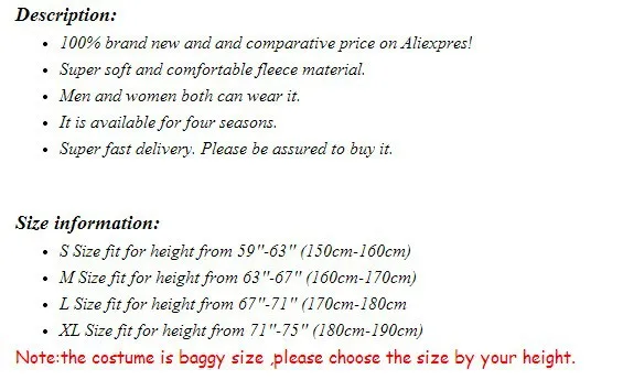 Adults animal pajama size