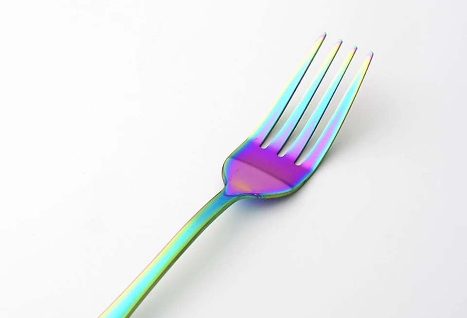 LIYIMENG Stainless Steel Rainbow Tableware Set Dinnerware Set Western Food Cutlery Tableware Dinnerware Set Kitchen Accessories 7