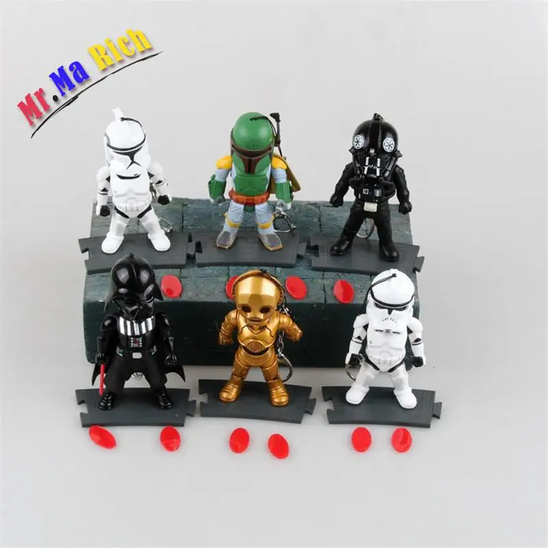

6pcs/set Movie Star Master Yoda Vader Dv Storm Trooper Model Pvc Toy Action Figure Decoration For Collection Gift