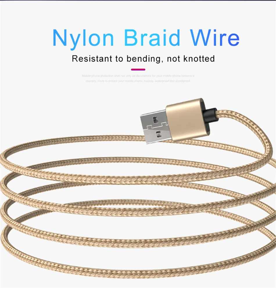 NOHON LED Magnetic Charge Cable Lighting Micro USB Type C Phone Cable For iPhone X 7 8 6 Xiaomi 1m Fast Charge Magnet Charger 1M (4)