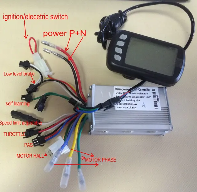 24v36v48v 250w350w Electric scooter controller &lcd control panel battery level indicator ebike