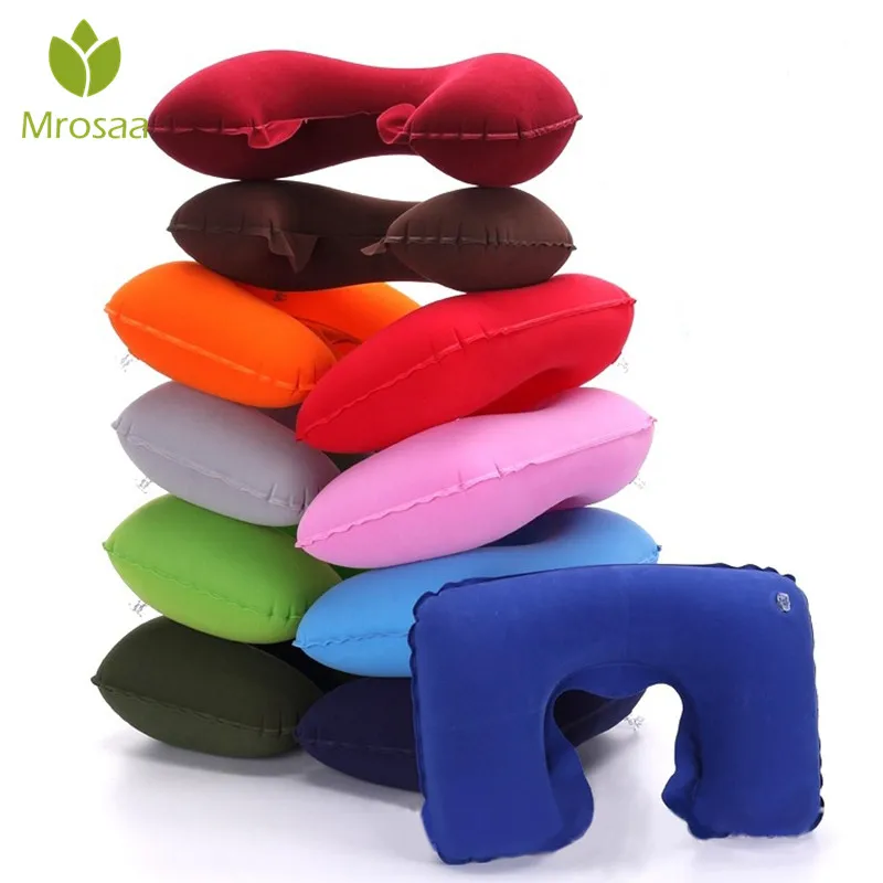 

Mrosaa Inflatable U Shaped Travel Pillow Neck Car Head Rest Air Cushion for Travel Office Nap Head Rest Air Cushion Neck Pillow