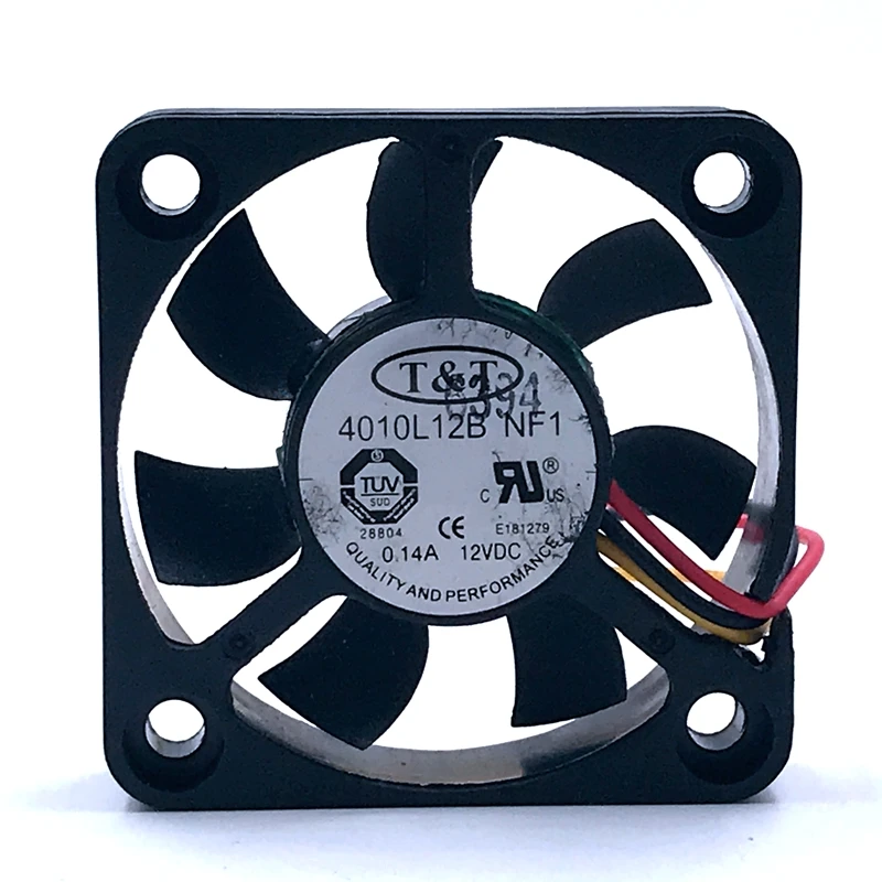 10 шт. 40 мм вентилятор для T & 4010L12B NF1 DC12V 0.14A dual ball 4010 40x40x10 5600 об/мин 3 контактный