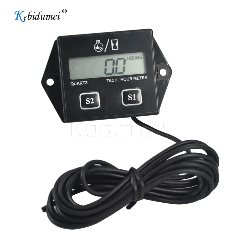 

Digital Engine Tach Hour Meter Tachometer Gauge 2&4 Stroke Engine Spark Plugs Inductive Display For Motorcycle Motor