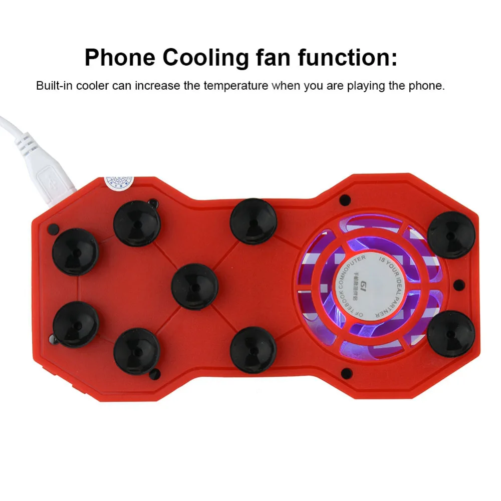 3 в 1 кулер для телефона охлаждающая пластина вентилятор геймпад игровая ручка 2000 мАч Зарядное устройство банка питания красный белый опционально