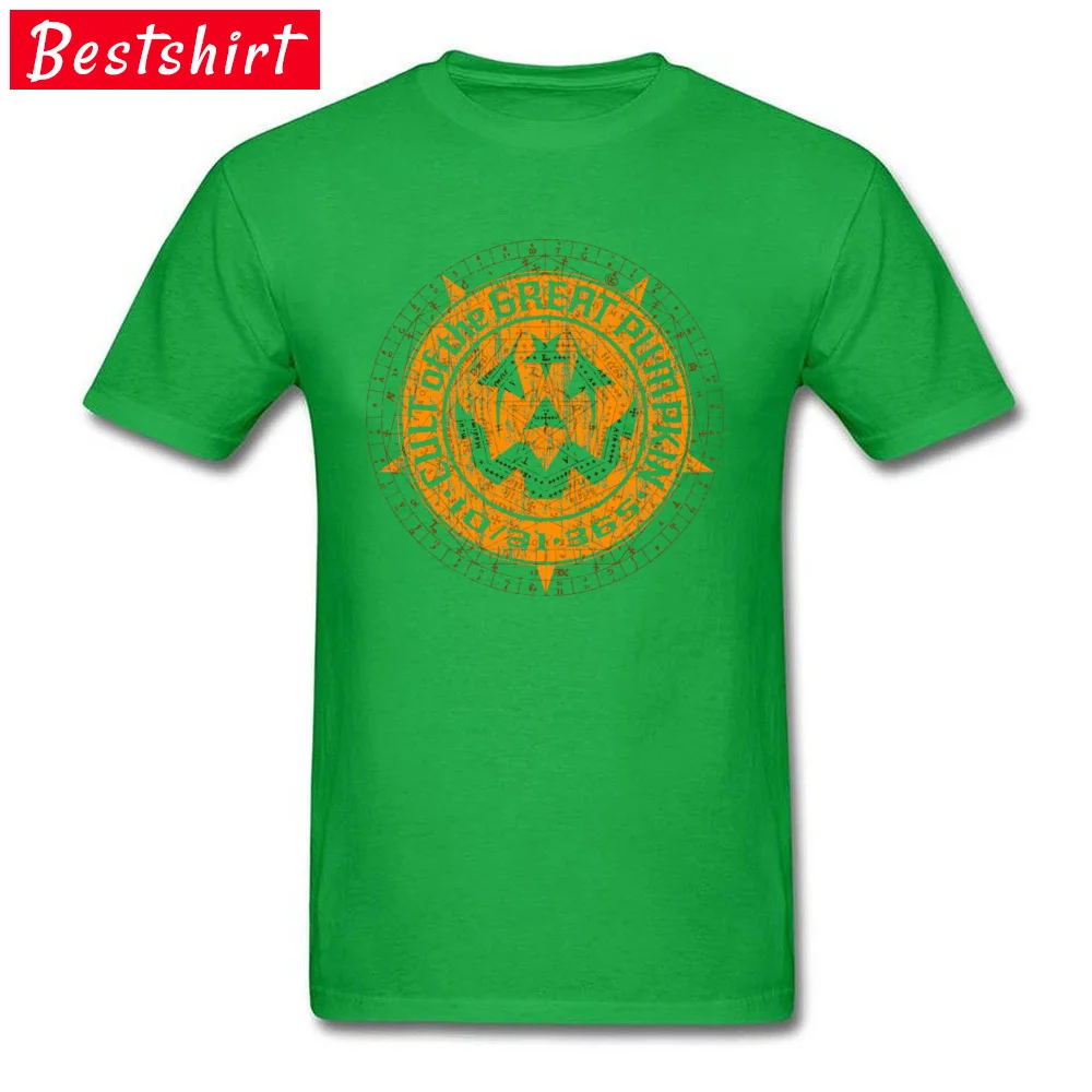 Casual Normal Short Sleeve Tops T Shirt Summer/Autumn Crew Neck 100% Cotton Boy T-Shirt Normal Tee-Shirts 2018 Cult of the Great Pumpkin Alchemy Logo 15715 green