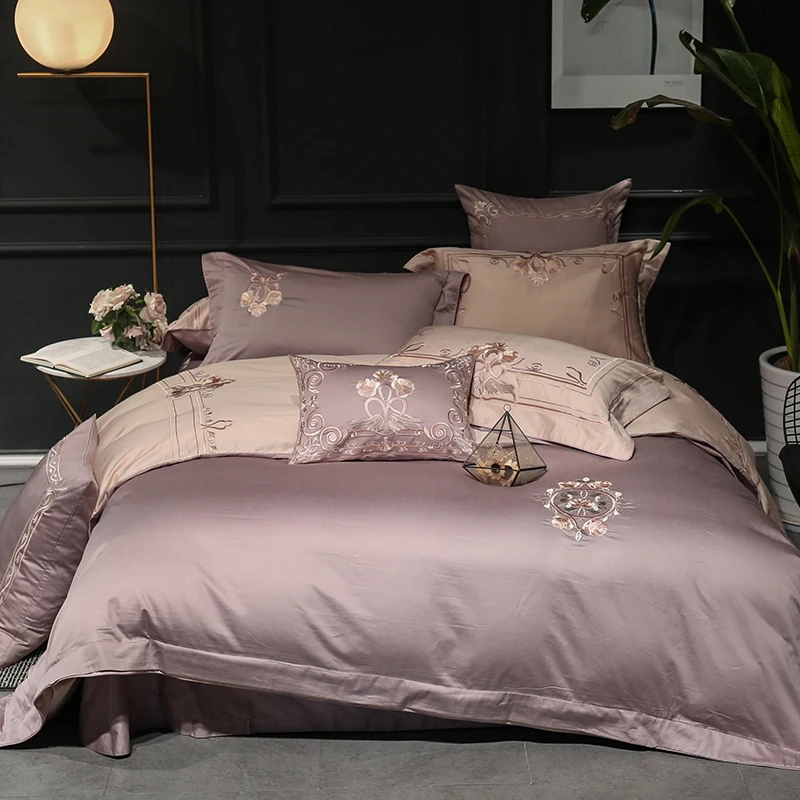 Waliicorners 4/7pcs Luxury Egyptian cotton bed linen sheets Royal Embroidery Bedding Set duvet covers India style bedclothes 17 KG0B2656