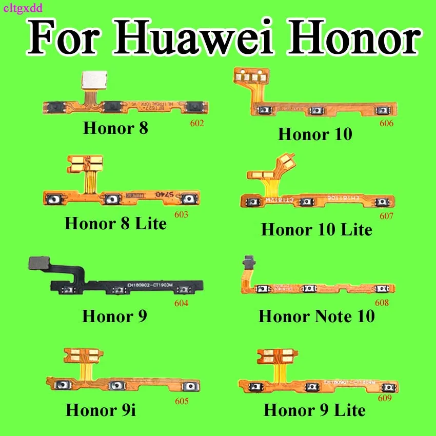 

cltgxdd For Huawei Honor 8 9 10 Lite Honor 9I Note 10 Power On/Off and Volume Buttons Connect Flex Cable