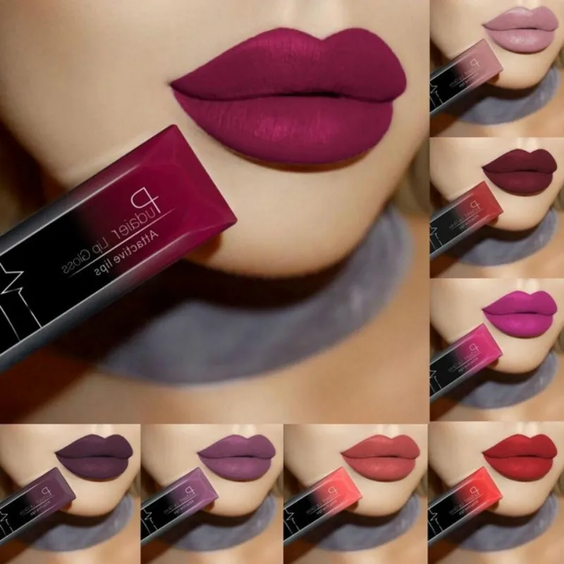 

Metallic Matte Liquid Lipstick Waterproof Long Lasting Sexy Red Lip Gloss Tint Cosmetic