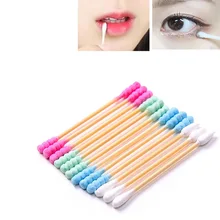 ZD 400 шт./партия, ватный тампон с двойной головкой, женский макияж, хлопковый бутоном наконечником для медицинских деревянных палочек, чистка ушей в носу, инструменты ZY189