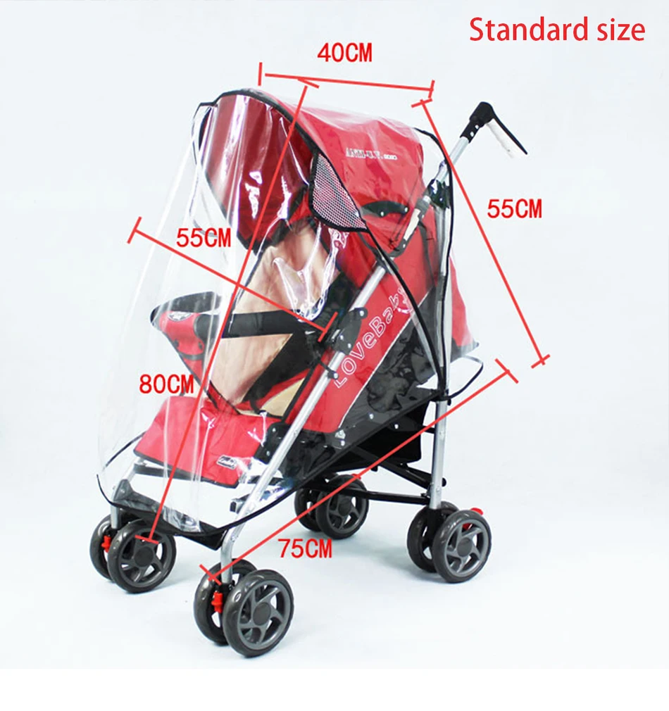 Baby stroller Accessories Rain cover Carriages Wind Dust Shield Zipper Baby Pushchair Wheelchair Cover Stroller Accessories