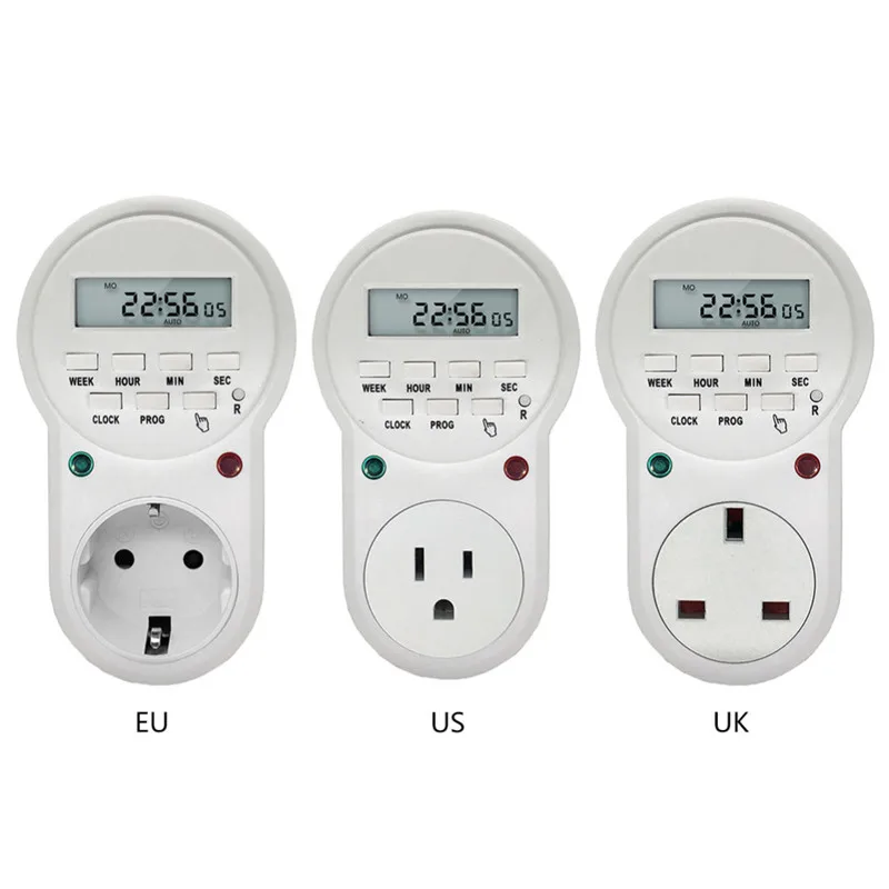 

Multifunction EU/USA/UK Timer Plug Electronic Timer Digital Programmable Socket Switch Energy Saving