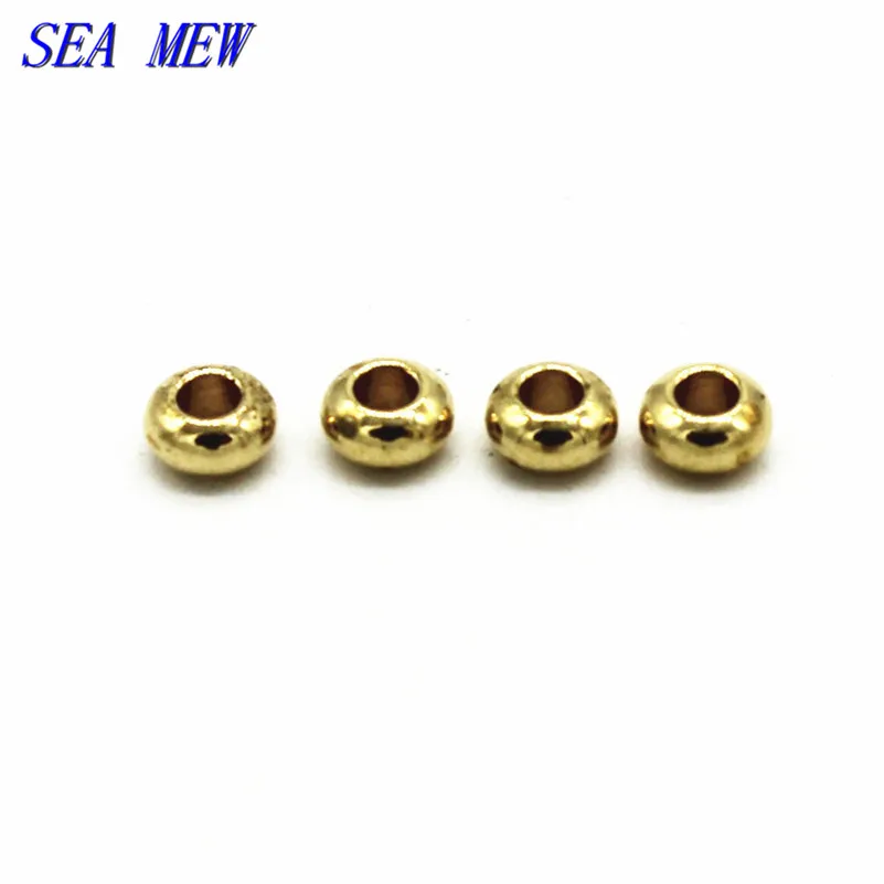

SEA MEW 100 PCS 4.5mm*2mm Metal Raw Brass Spacer Beads 2mm Hole Beads DIY Loose Beads For Jewelry Making