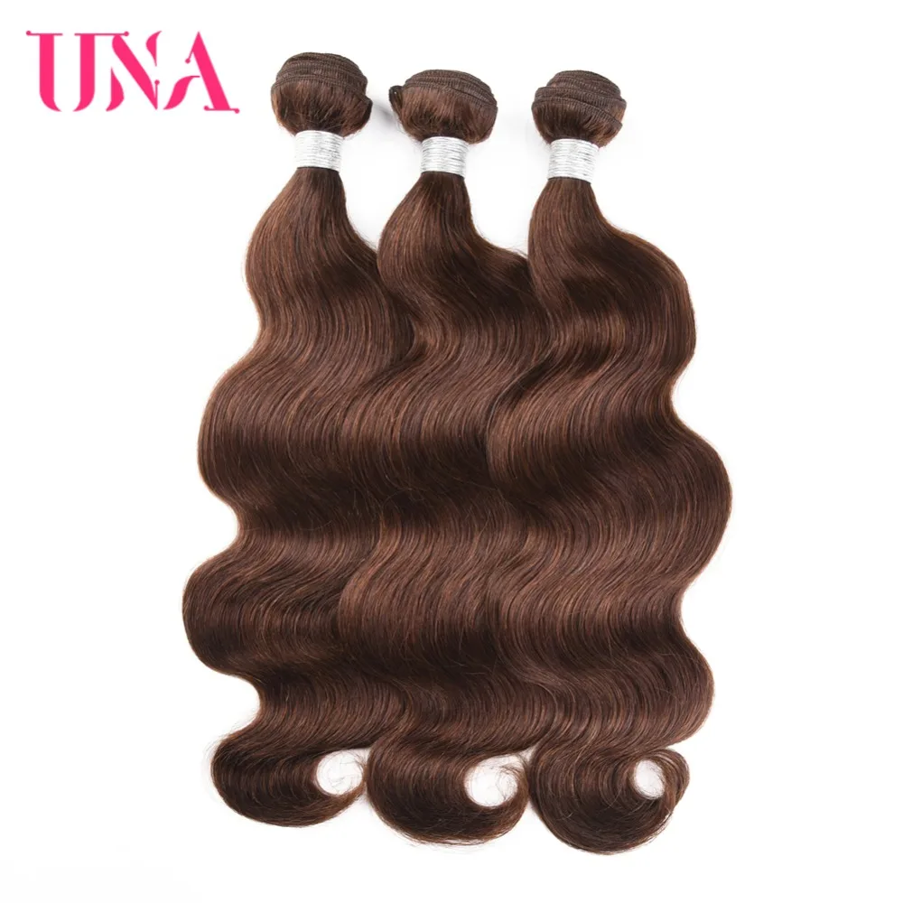  UNA Brazilian Hair Bundles 1 Piece #4 Brazilian Body Wave Remy Hair Weft Human Hair Weave Bundles 1