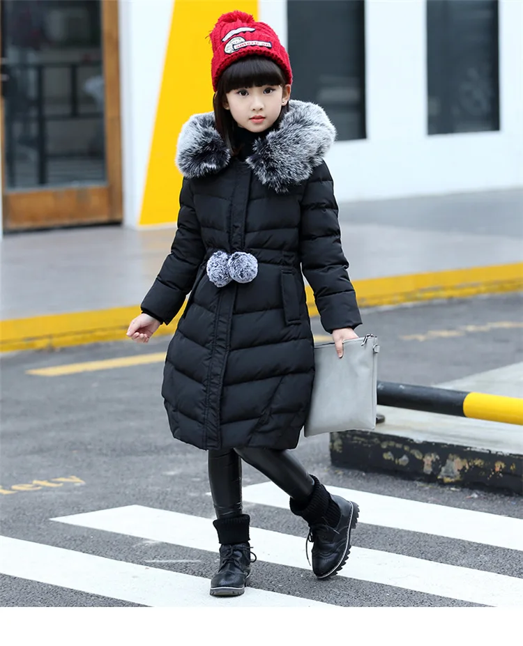 Jaqueta de Inverno Infantil com Capuz de Pele Blusa de Neve Acolchoada de Algodão Grossa Natal 2022 7 High Quality Mamãe e Bebê