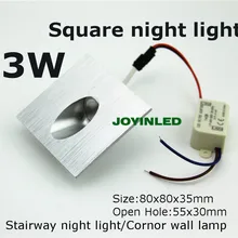 Высокая мощность led 3 Вт щетка Алюминиевая СВЕТОДИОДНАЯ лестница ночные лампы лестница светильник