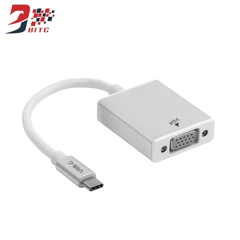

SZBITC USB-C to VGA Adapter Type C Male to Female VGA Video Converter For New Macbook Chromebook Pixel