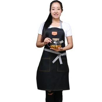 

Korean fashion kitchen denim aprons cafe restaurant nail painting men and women overalls
