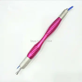 

Top quality 50pcs red 3D eyebrow microblade shading pens manual tattoo handle free disposable permanent makeup 30pcs needles