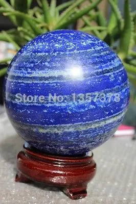 

huij 00116 A++++ Natural LAPIS LAZULI Quartz Crystal Sphere Ball China Bronze Statue