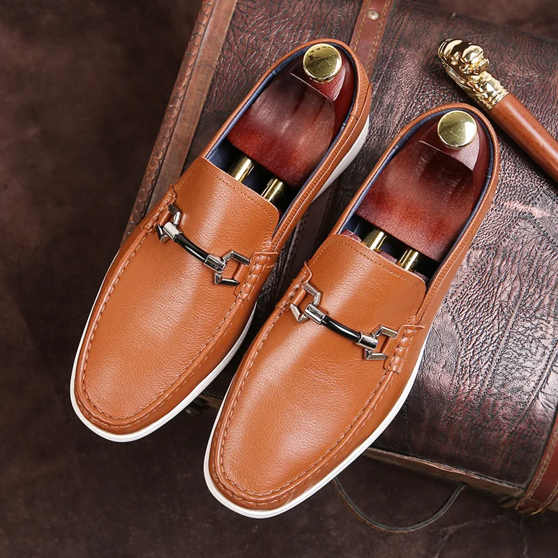 

Leather Loafers Spring and Autumn Fashion Casual Men's Single Shoes Comfortable Top Layer Leather High-grade Leather Shoes