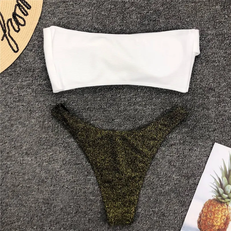 2019 Summer Beach Women Sexy Split Bikini Casual Swimsuit Swimming Bather Suit Flash Of Light Irregularity Bikini biquini #E05 (18)