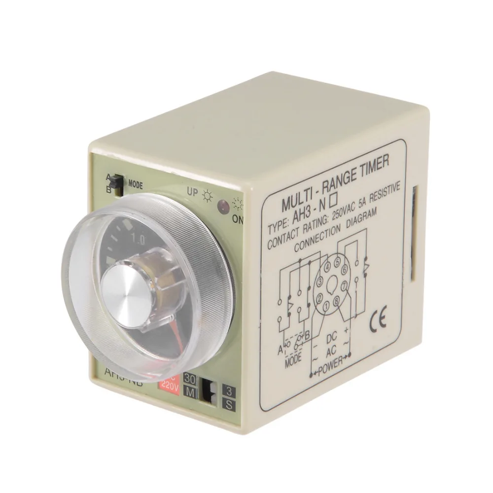 

Uxcell AC 220V 3S-30M 8 Terminals Relays Range Adjustable Delay Timer Time Relay AH3-NB Home Improvement Power Supplies Relay