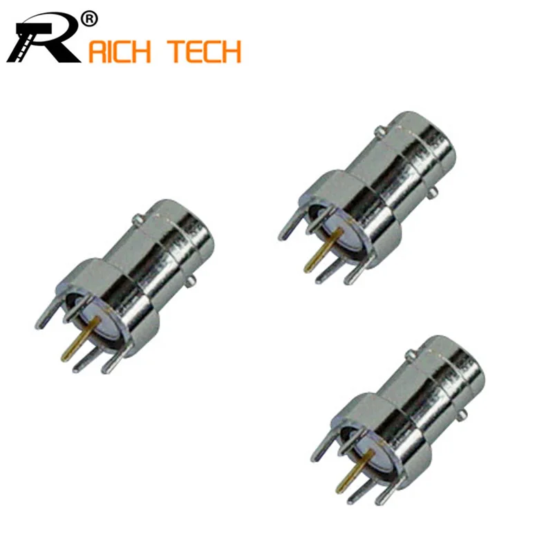 High Quality 4pcs Board PCB Mount BNC Female Jack Center Solder Chassis RF adapter Connector Straight Converter Wholesale | Обустройство
