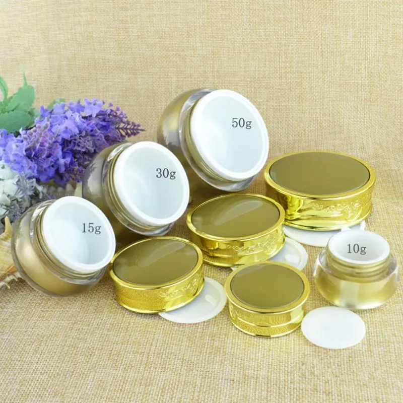 10g 15g 30g 50g gold empty top quality cream jars wholesale, gold jars