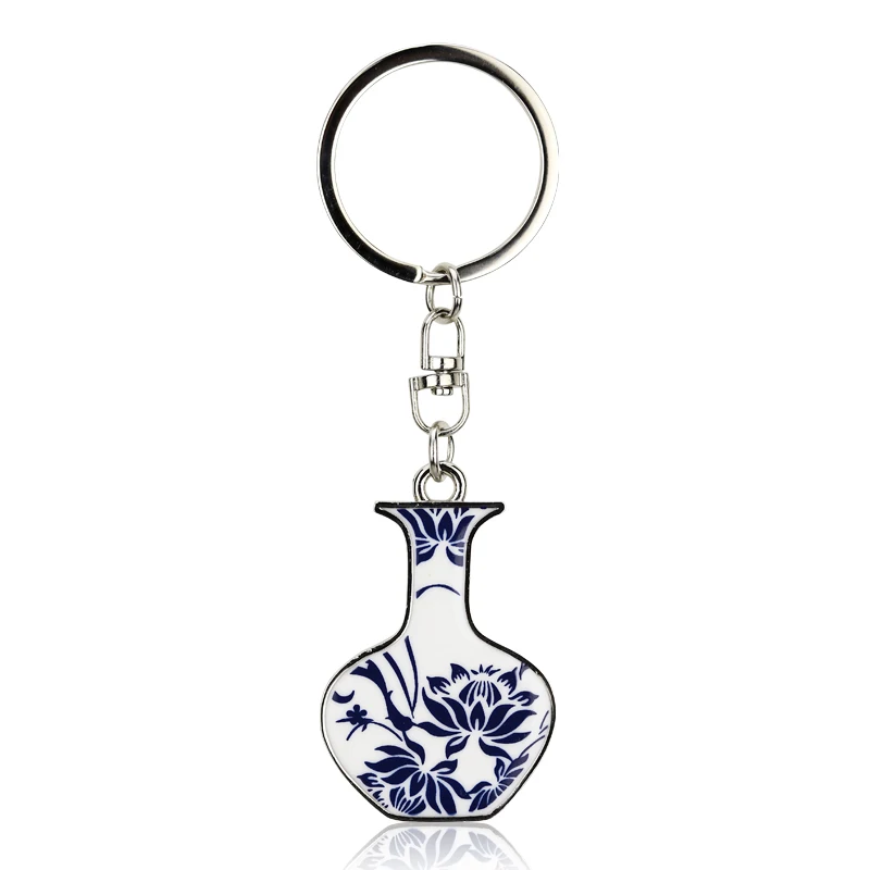 

Tangfoo Blue And White Porcelain Key Chain Ring Buckle Gift Key Holder Chain Little Accessories Gift For Young People Chinese