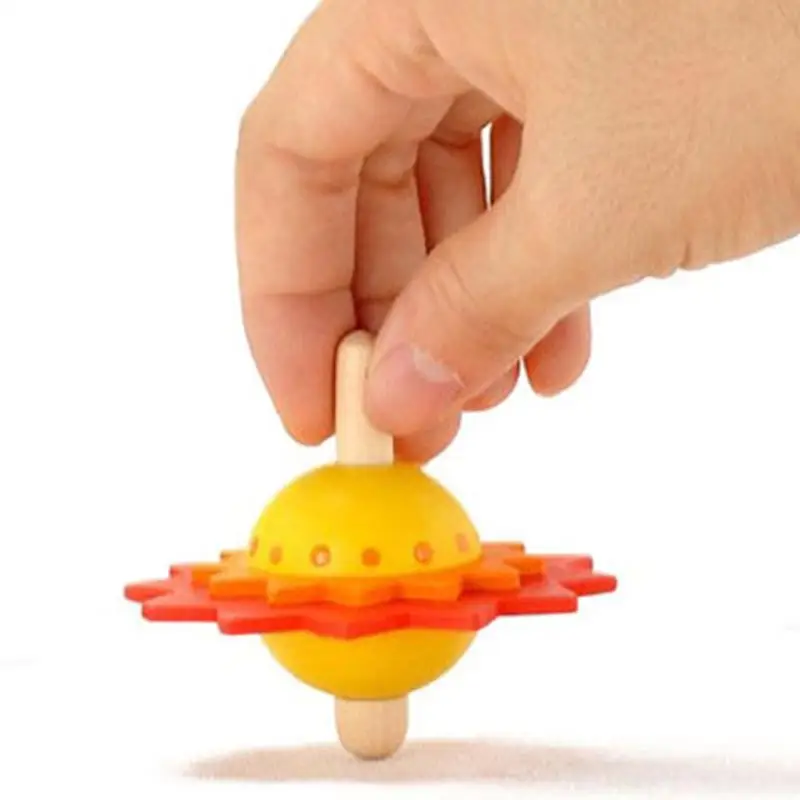 

Children Educational Wooden Toys Flower Rotate Baby Wood Toys For Kids Spinning Top Develop Intelligence Toys Gift