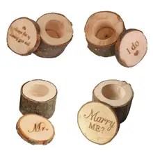 Деревенская свадьба, дерево кольцо коробка ретро на заказ кольцо чехол держатель для помолвки держатель для обручального кольца шкатулка Декор