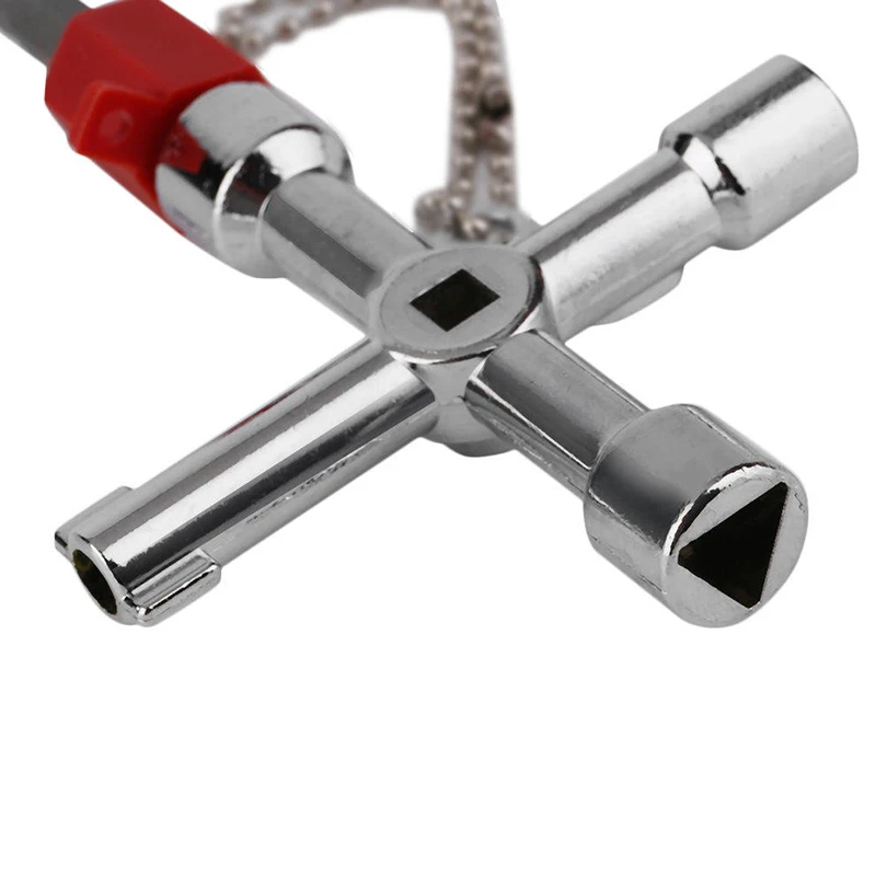 QUK Cross Wrench 4 Ways Utility Triangle Zinc Alloy Spanner Torque Ratchet Socket Multitul Hand Tools Switch Universal Key Set 5