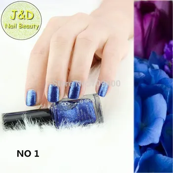 

FOREVERJASMINE 10PCS Glitter Blue Nail Polish Navy Nail Varnish 12ml Bright Shinny Nail Lacquer Nontoxic Peel Off Nail Painting