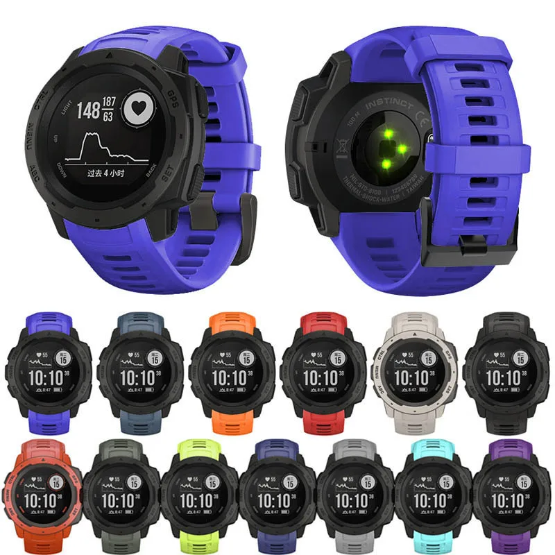 

22mm Sports Watch Silicone Band Wristband Strap for Garmin Instinct IJS998
