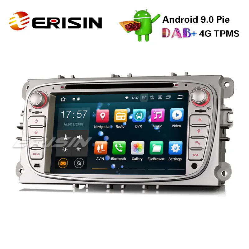 Erisin ES4809FS 7 &quotDAB + Android 9 0 автомобильный стерео GPS CD RDS Wifi SWC Ford Mondeo Focus S/C Max