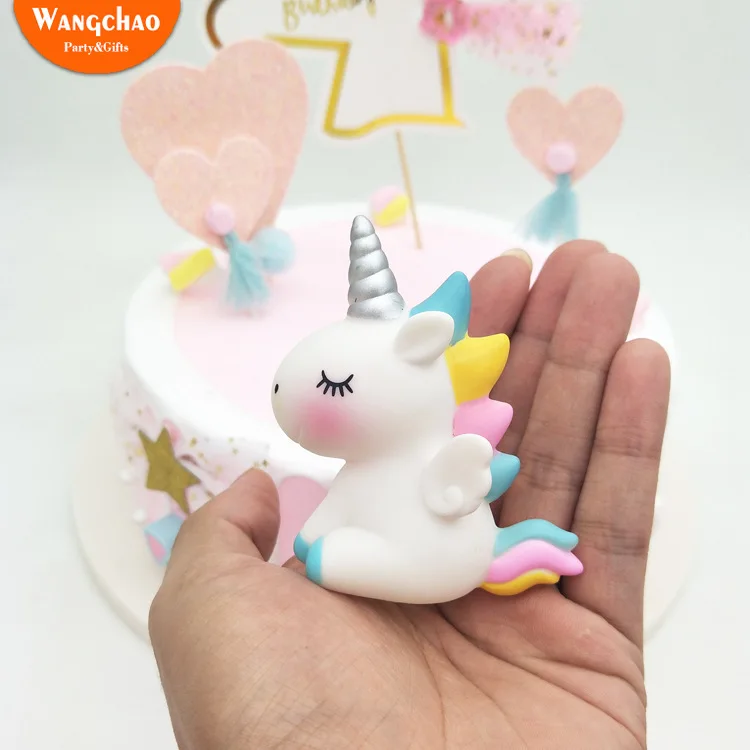 

Rainbow Unicorn Cake Topper Unicorn Party Decoration Child Birthday Cartoon Fat Unicorn Happy Birthday Cake Decoration