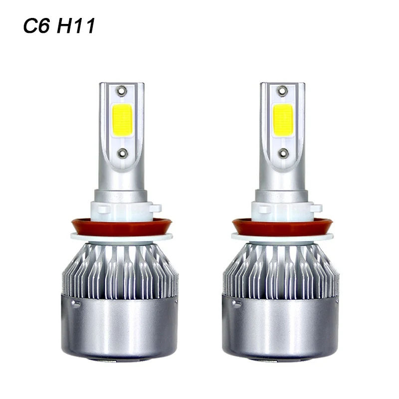 VicTsing 2pc C6 LED Car Headlights H1 H4 H7 H8H9H11 H109005HB3 9004HB1 9008 9007 H27 HB4 LED Headlight Light Bulb 72W 6000K (6)