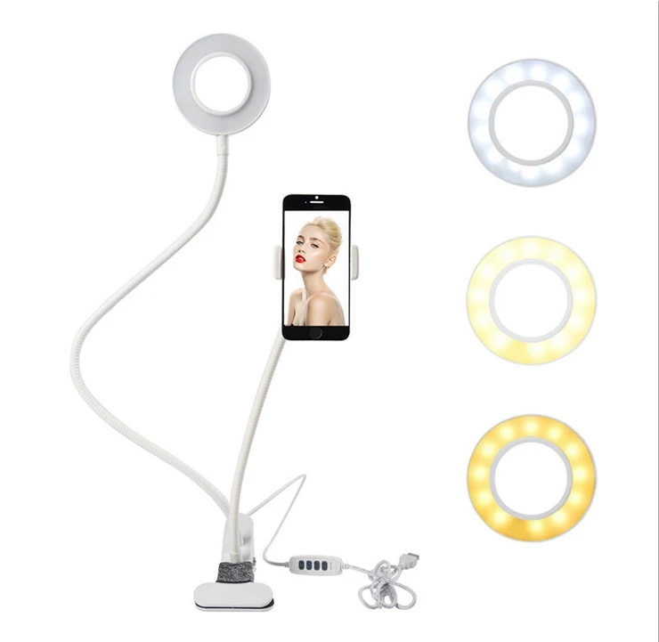 

Antikue Photo Studio Selfie LED Ring Light make up light+Cell Phone Mobile Holder for Youtube Live Stream Makeup Camera Lamp