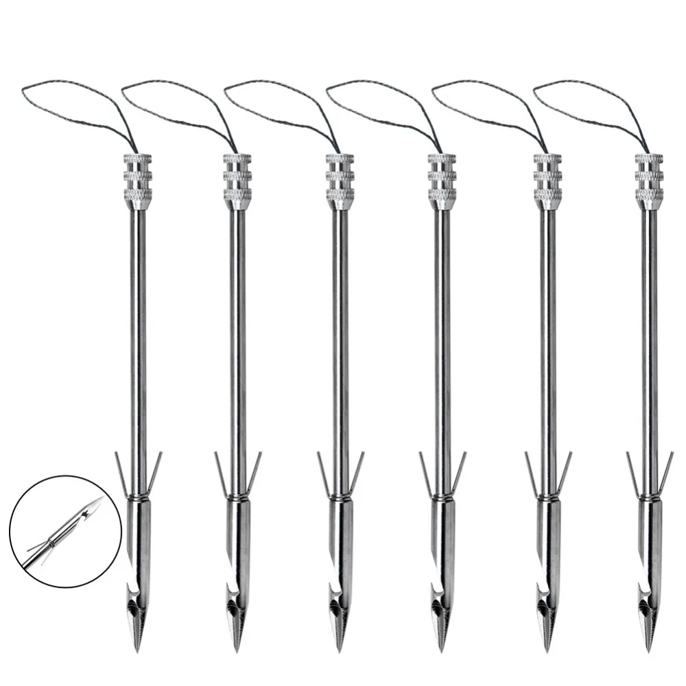

WILDGEAR 6pcs Stainless Steel Slingshot Arrowhead Bow Fish Slingshot Arrow Head Shooting Catapult Dart Hunting Shooting Fish