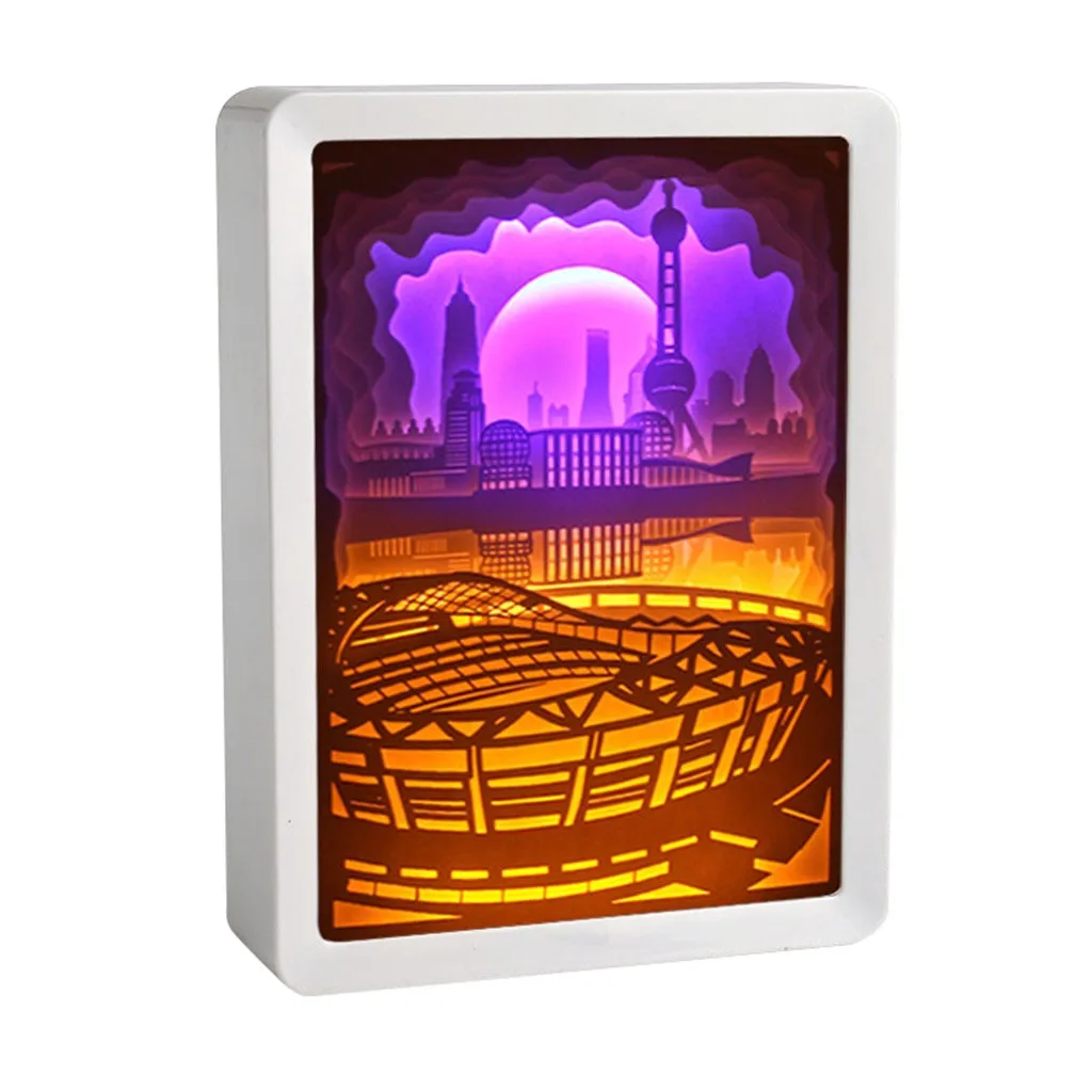 

2019 New Light Shadow Paper Carved Lights Diy Creative Remote Control Small Night #NN619