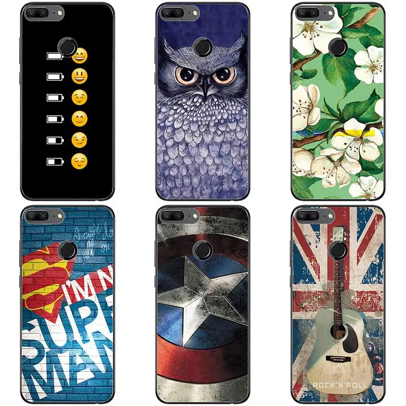Soft Silicon phone case cover For Huawei Honor 9 Lite shell Colorful printing design Painted TPU Flower |