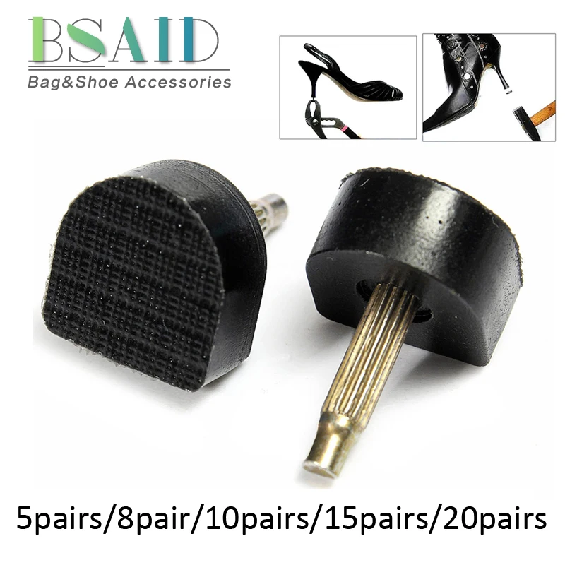 

BSAID 1-10 pair/set High Heel Repair Tips Pins For Women Shoes High Heel Tips Taps Dowel Lifts Replacement Heel Stoppers Protect