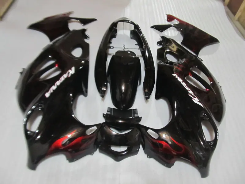 ABS обтекатель комплект для Kantana GSX600 750F 95 96 05 06 GSXF600 GSX750F 1996 2006 Красный Пламя Черный