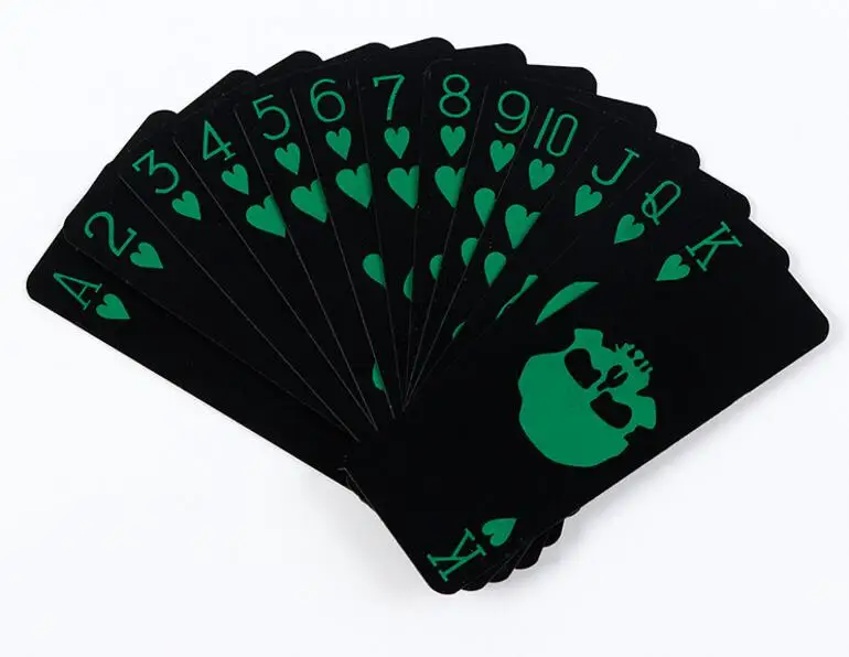 Playing Cards Plastic Playing Cards Black Luminous Fluorescent Poker Cards Skull Playing Card Glow In The Dark Bar Party KTV Night Luminous Special Poker GYH