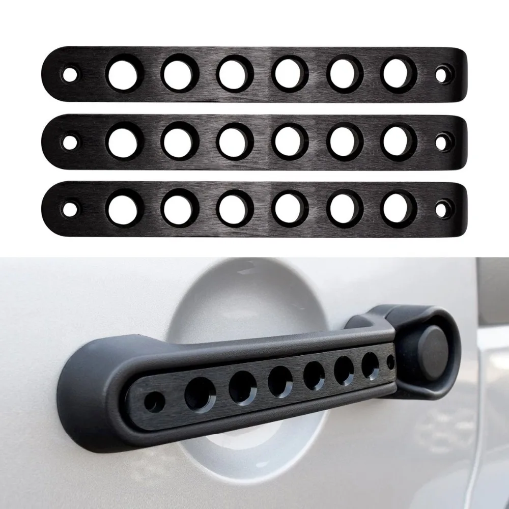 

Multicolor 2/4 Doors Aluminum Front Handle Insert Stickers For Jeep Wrangler JK Unlimited 2007 Later Accessories Rear Knob Grips