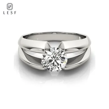 

LESF Women Solitaire Engagement Ring Genuine 925 Sterling Silver Ring for Women Luxury 1 Ct Sona Synthetic Engagement Rings