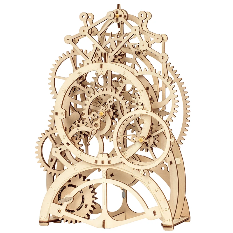 

Wooden Jigsaw Puzzle Toys 3-D Hand-Assembled Pendulum Clock Accessary Hand Eye Coordination Start Working With Your Brain Toy